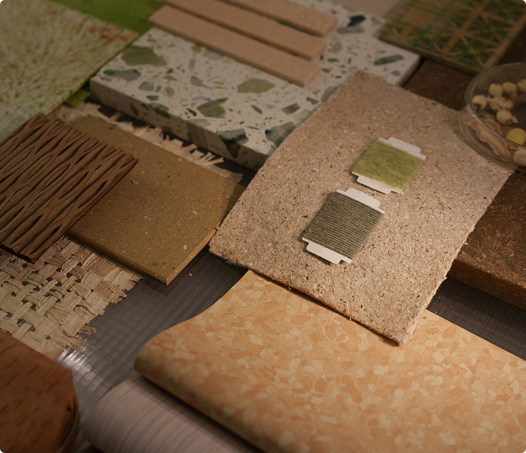 Material samples representing Mazari design philosophy